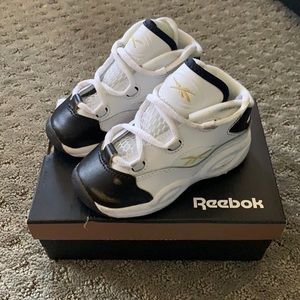 Toddler AIs size 6 white and black w/ gold detail